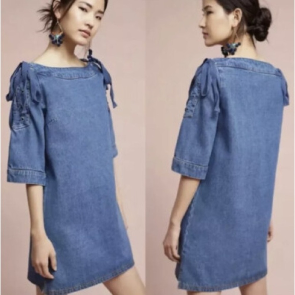 Anthropologie Maeve Denim Mini Dress size Medium